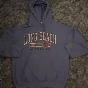 blue hoodie
